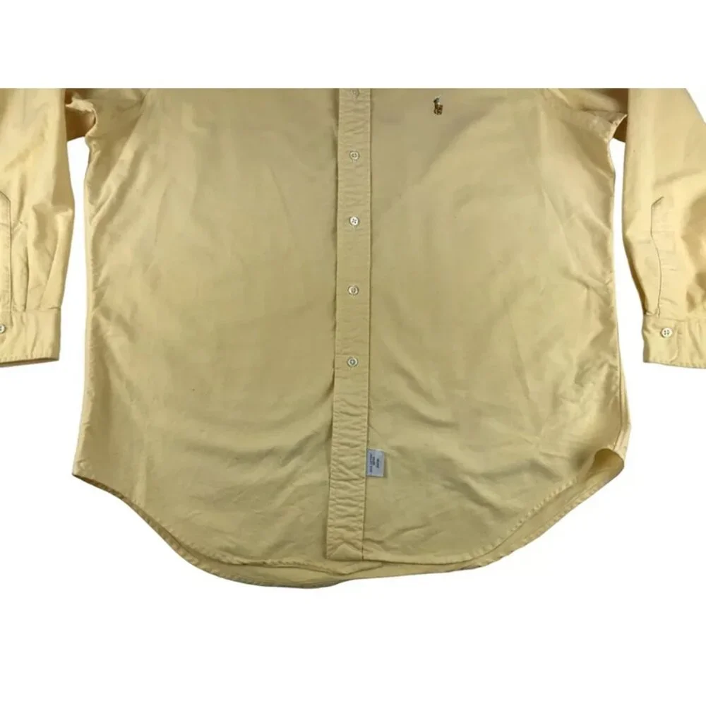 VTG 80s-90s era Polo‎ by Ralph Lauren Mens Yellow Long Sleeve Shirt Size 17-34